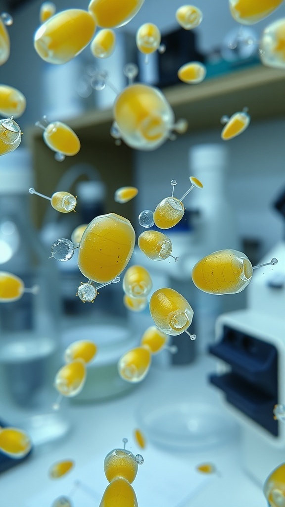 Yeast Cell Structure Under the Microscope Microscopic view of yeast cells, showing their structure and budding process.